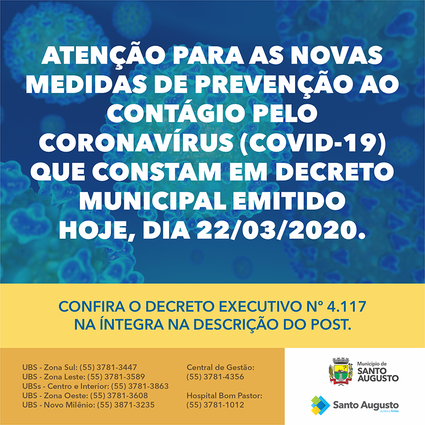 ATENÇÃO PARA AS NOVAS MEDIDAS DE PREVENÇÃO AO CONTÁGIO PELO CORONAVÍRUS (COVID-19) QUE CONSTAM ...