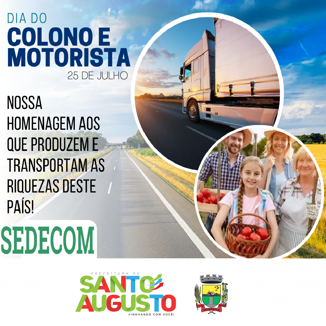 Feliz dia para Colonos e Motoristas. Obrigado pelo crescimento e  desenvolvimento proporcionado. – Prefeitura Municipal de Ibirubá