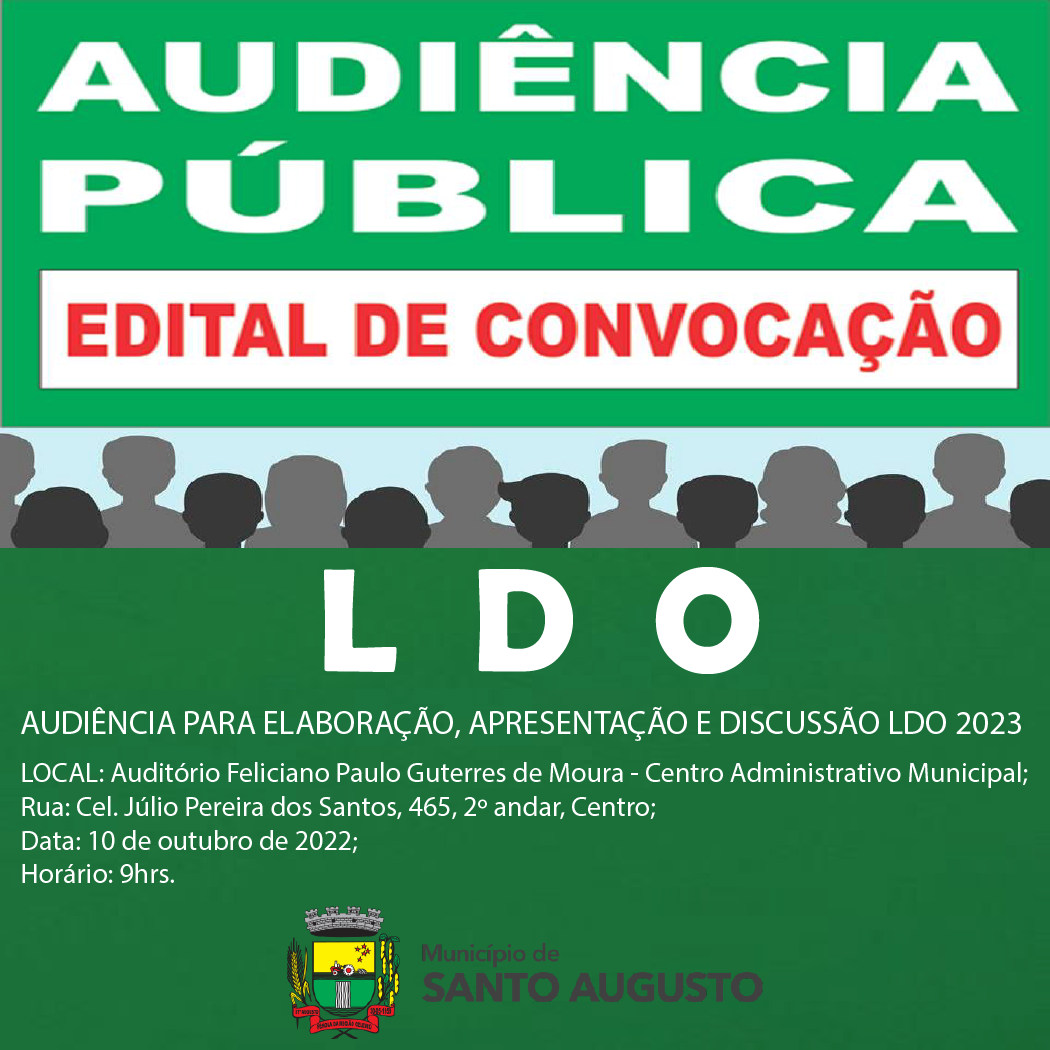 Edital De ConvocaÇÃo De AudiÊncia PÚblica Ldo Prefeitura Municipal