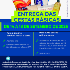 Entrega das Cestas Básicas de ALimentos do mês de setembro de 2026 - Prefeitura Municipal de Santo Augusto